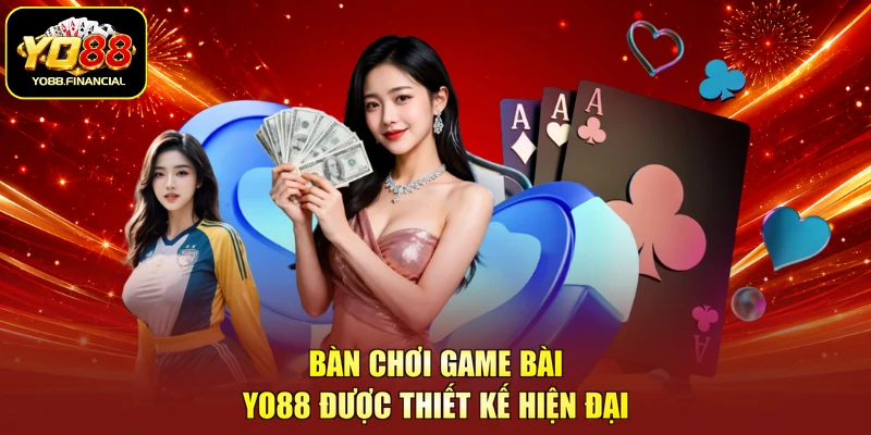 Bàn chơi game bài YO88 được thiết kế hiện đại
